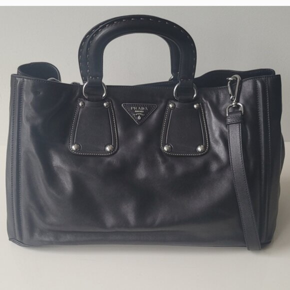 PRADA Soft Calf Leather Black Crossbody Bag - Picture 4 of 11